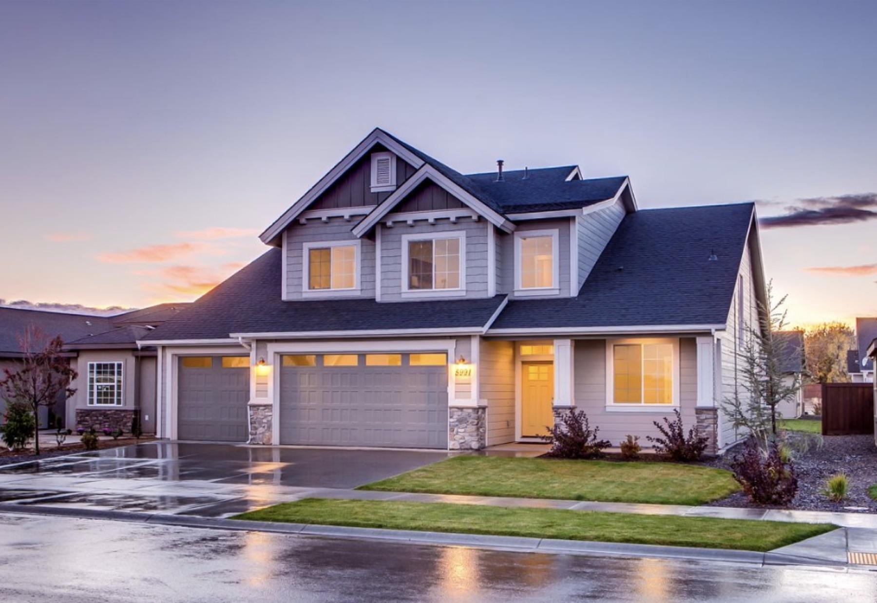 Metro Detroit home at dusk