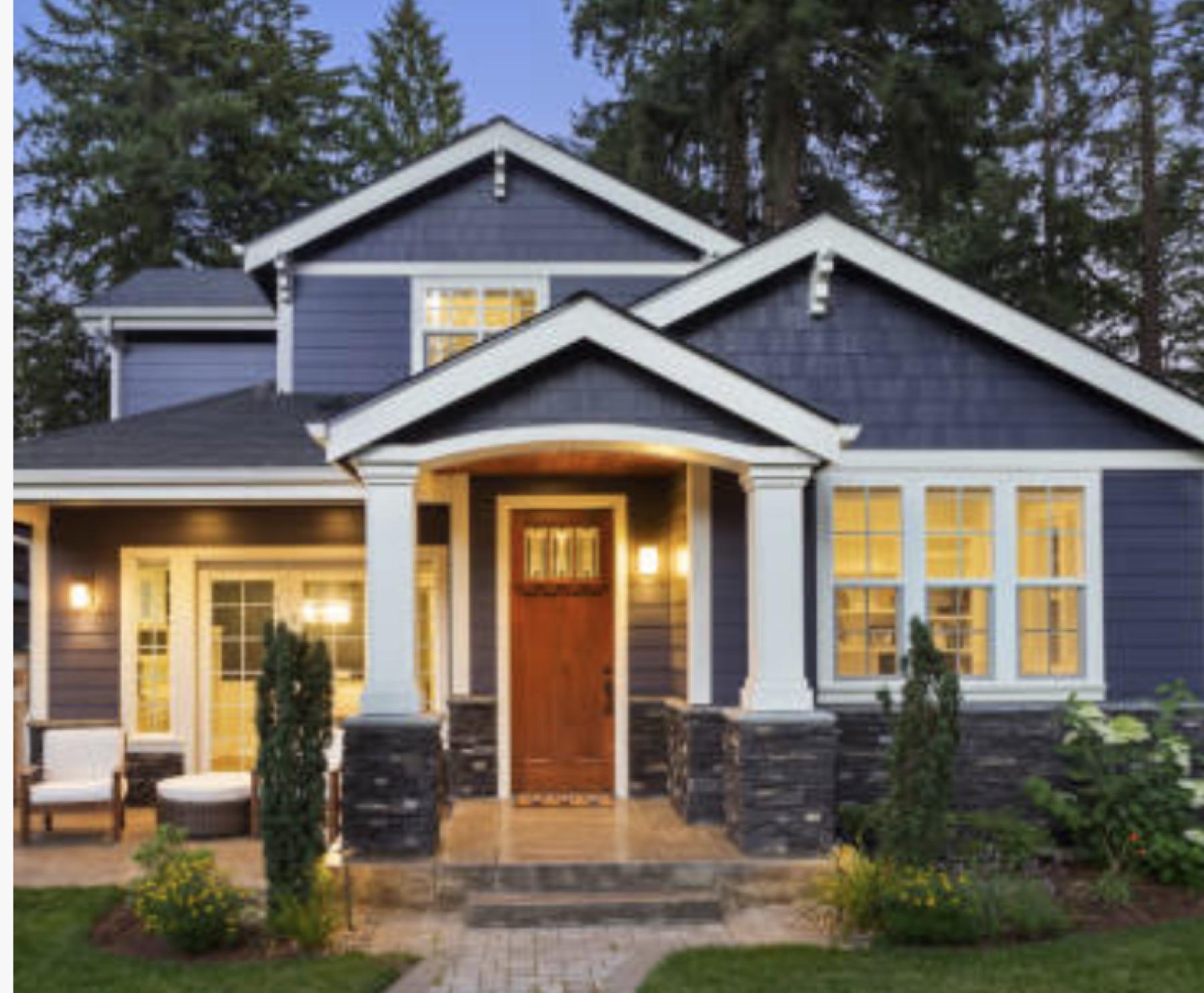 Front exterior of a modern traditional home